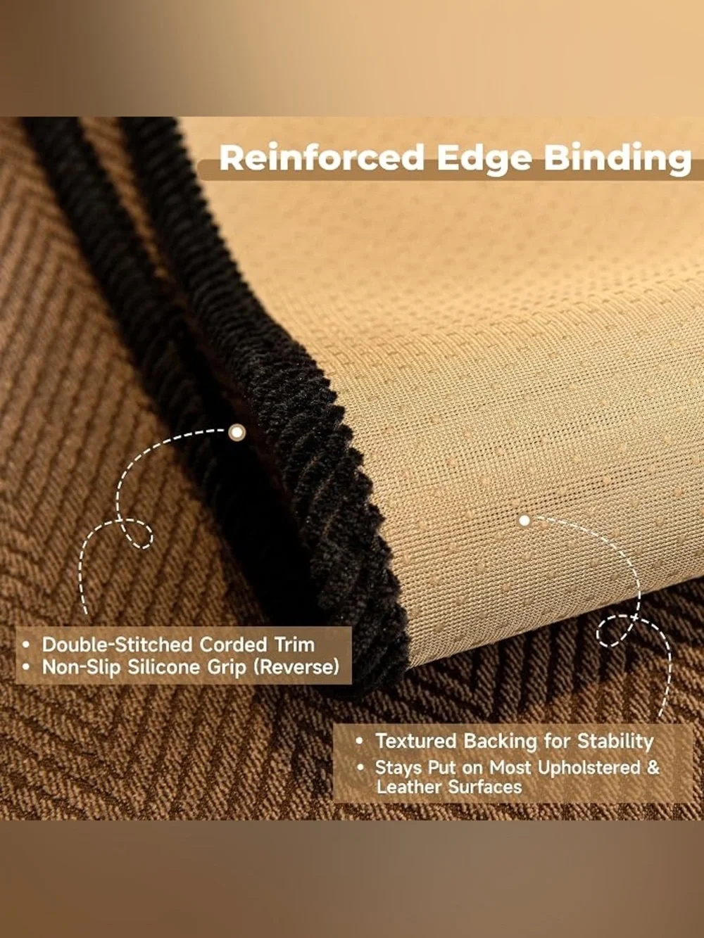 Brown Herringbone Sofa Throw Cover